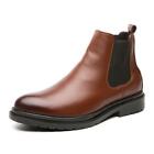 Chic Mens Chelsea Ankle Boots Faux Leather High Top Business Casual Work Shoes