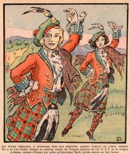 DANSE ECOSSAISE / WOMEN SCOTTISH DANCE / ECOSSE SCOTLAND / ILLUSTRATION 1936 - Picture 1 of 1