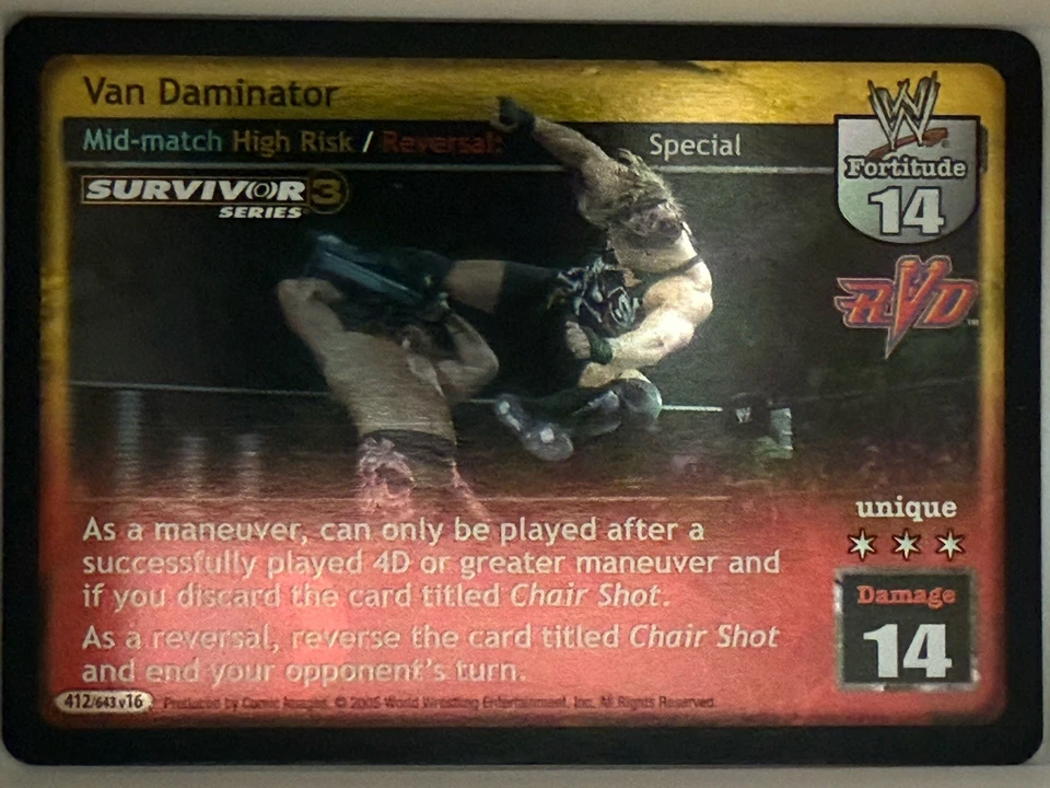 Van Daminator WWE WWF Raw Deal CCG SS3 Rare Foil Card TCG ECW - Image 1 of 1