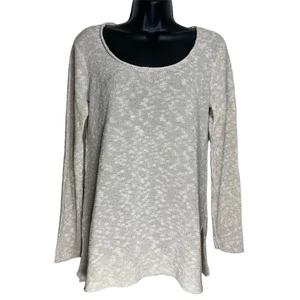 Eileen Fisher Sweater Top Womens S Long Sleeve Linen Cotton Natural Slub Knit - Picture 1 of 12