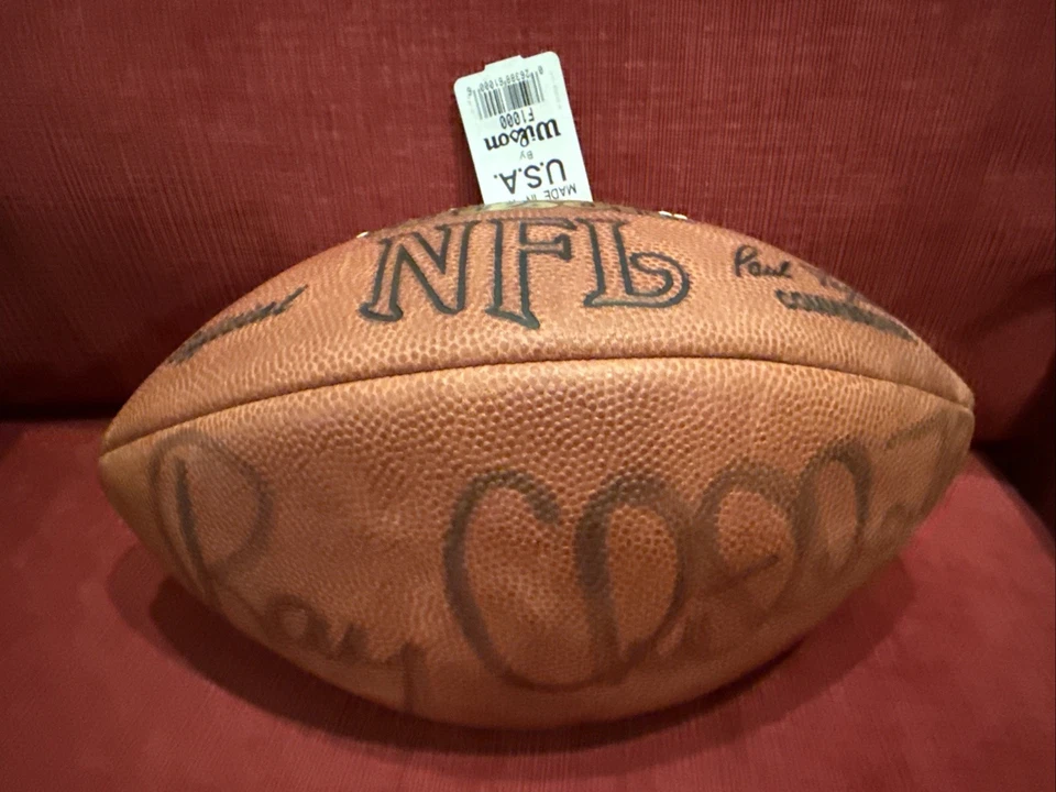 Fútbol americano firmado por Ray Childress Houston Oilers Foto 1 de 4