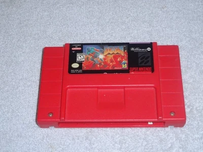 Doom (1995) Super Nintendo SNES Authentic Red Game Cartridge Tested, Working W-D - Image 1 of 4