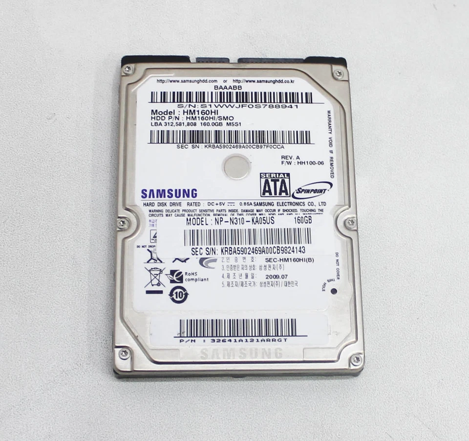 HM160HI Samsung Hd 160Gb Sata 2.5 9Mm 5400Rpm "GRADE A" - Image 1 of 1