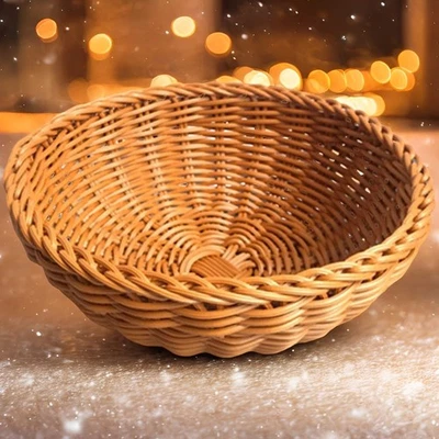 Имитационная плетеная корзина для хлеба корзины для фруктов сервировочная корзина организация хранения продуктов - Изображение 1 из 4