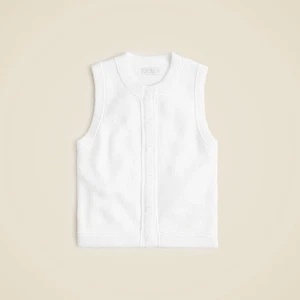NWT!! J. CREW Cropped Button-Up Sweater Shell Solid White Nautical Knit Small - Picture 1 of 11