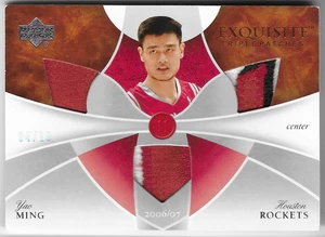 YAO MING 2007 UPPER DECK EXQUISITE TRIPLE GAME-WORN PATCH CARD #4/10! - Picture 1 of 1
