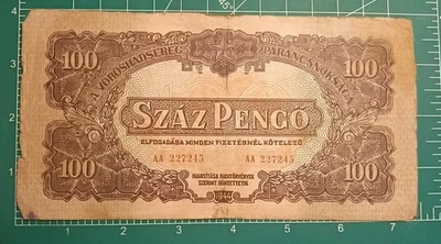 HUNGARY  100 Pengo 1944 P-M 8 - Image 1 of 4