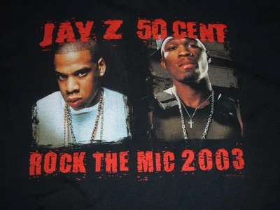 Camiseta De Colección Jay-Z 50 Cent Snoop Dogg Rock The Mic 2003 Tour Talla 2XL Foto 1 de 4