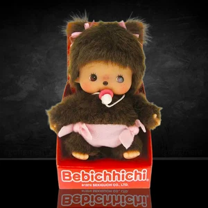 Sekiguchi Monchhichi Bebichhichi Sakura Girl 4.75" Monkey Plush - NWT - Picture 1 of 7