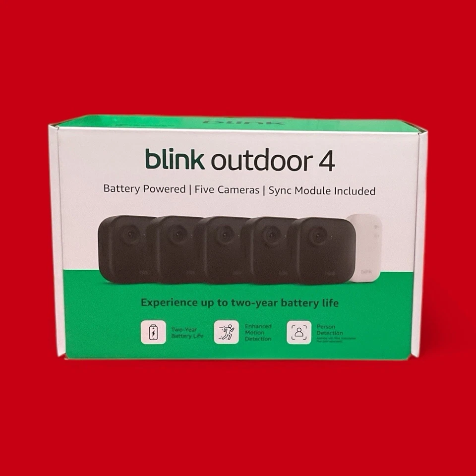 Blink Outdoor 4 Five Camera System w/Sync Module B0DHLTCYWH 840414634183