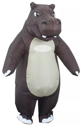 Disfraz de Hipopótamo Inflable Divertido Vestir Disfraces de Halloween Fantasía Juegos con disfraces Traje Foto 1 de 4