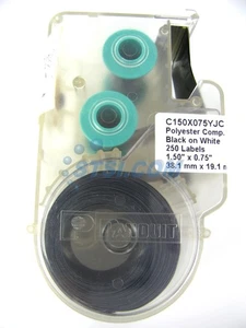 Casete con etiqueta de componentes Panduit P1, poliéster, blanco, parcial C150X075YJC ~ STSI - Imagen 1 de 4
