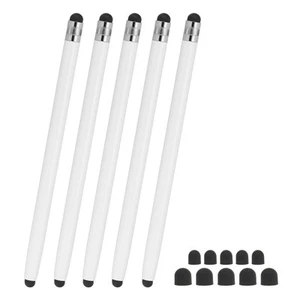 5 Pcs Stylus Pens for Touch Screens, 2 in 1 Universal Capacitive Stylus, White - Zdjęcie 1 z 7