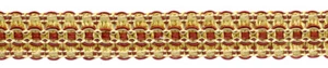 Camel Gold, Beachwood Gold, Dark Rust 1" Gimp Braid Trim [By The Yard] - Picture 1 of 1