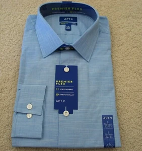 NWT Apt-9 Men L16-16.5 32/33 Premier Flex extra slim fit long sleeve dress shirt - Picture 1 of 3