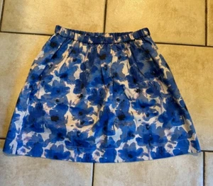 J Crew Crewcuts Girls Blue Floral Skirt Size 8 EUC - Picture 1 of 2