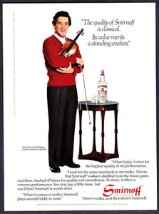 1984 Violinist Pinchas Zukerman photo Smirnoff Vodka vintage print ad - Picture 1 of 1
