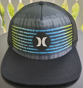 Hurley Balboa Trucker Hat - Black /Blue and Yellow stripes - New - Picture 1 of 4