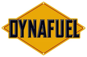 DYNAFUEL YELLOW BLUE SUNOCO 13" WIDE HEAVY DUTY USA METAL GAS STATION ADV SIGN - Picture 1 of 1