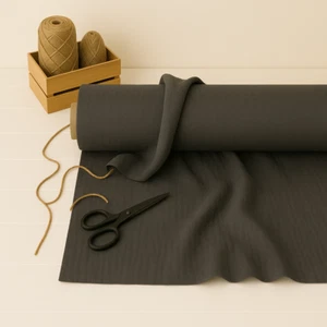 Dim Gray Cotton-Linen Fabric by the Yard – Linen for Apparel, Upholstery & Craft - Picture 1 of 10