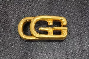 VINTAGE GUCCI GÜRTELSCHNALLE NUR DOPPELT G GOLDTONSCHNALLE - Bild 1 von 6
