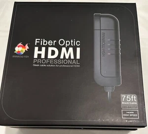 Rainbow Fish H3D-BK075F 75ft Professional Grade Fiber Optic HDMI Cable black - Picture 1 of 4