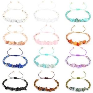 Bracelet Gemstone Crystal Chakra Lucky Anxiety Natural Stone Healing Reiki Gem - Picture 1 of 11