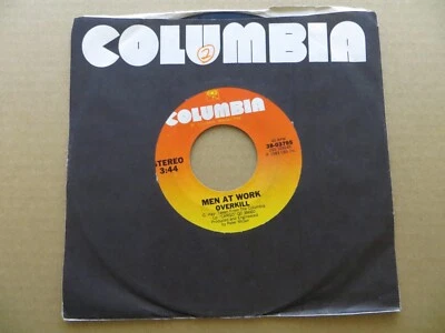 Men At Work - Overkill - 1983 - Columbia 38-03795 7" Single VG+/Generic - Image 1 of 4