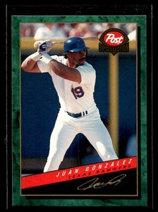 1994 Post Cereal Juan Gonzalez #3 Texas Rangers