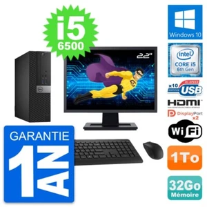 PC DELL 5040 SFF Screen 22 " Core i5-6500 RAM 32Go Disk 1To HDMI Windows 10 Wifi - Zdjęcie 1 z 8