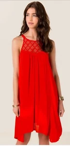 JAMEY CROCHET SHIFT DRESS Red Francescas Size Xs - Picture 1 of 9