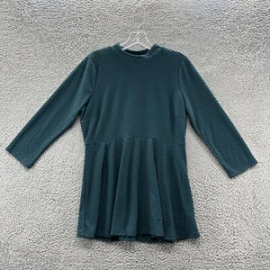Motherhood Maternity Top Women's Medium Green Mock Neck Textured Babydoll Blouse - Picture 1 of 16