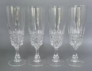 Cristal d'Arques Pompadour Champagne Flute 7" 24% Lead Crystal Set Of 4 - Picture 1 of 7