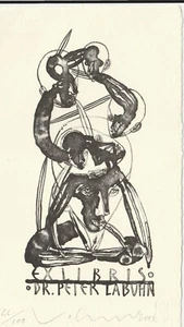 Exlibris - STEFFEN VOLMER - For Peter Labuhn - Circling Thought - 2000 - Signed - Picture 1 of 2