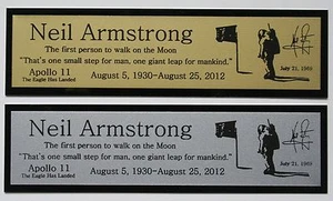 Neil Armstrong Astronaut Apollo 11 Nameplate for signed photo  - Picture 1 of 2