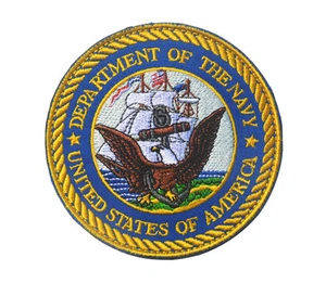 4"UNITED STATES OF AMERICA DEPARTMENT OF THE NAVY US ARMY HOOK PATCH BIG SIZE - Picture 1 of 5