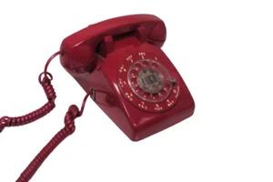 Teléfono de escritorio Western eléctrico vintage con esfera giratoria roja 500 dm r81-10 - Imagen 1 de 8