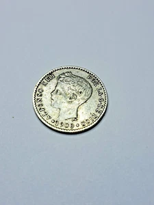 Spain 1900 50 Centavos Alfonso XIII Silver CIR. Coin # 12 - Picture 1 of 2