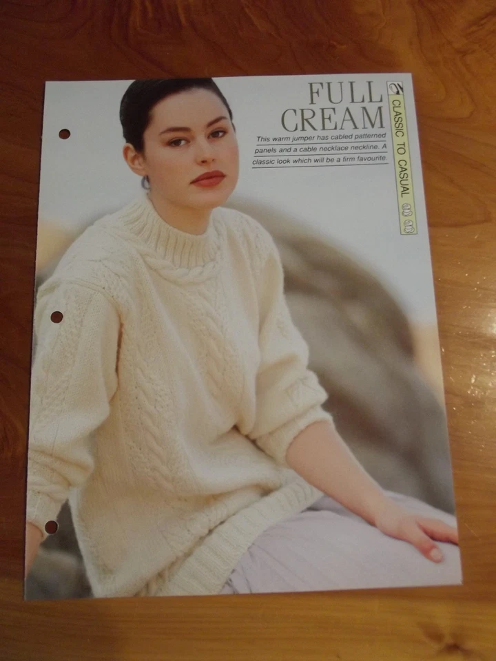 KNITTING PATTERN FULL CREAM  CLASSIC TO CASUAL CREATIVE NEEDLES *GREAT* - Image 1 of 1