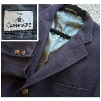 Jos A Bank Clothiers 100% Cashmere Blazer 42R Blue Metal Buttons Sports Coat - Image 1 of 4
