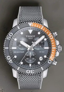 Correa de lona Tissot Seastar 1000 cronógrafo esfera gris T120.417.17.081.01 - Imagen 1 de 5