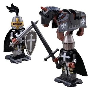 2 Tempel Kreuzritter & Pferd - veredelte LEGO® Figuren von Custom Brick Design - Bild 1 von 5
