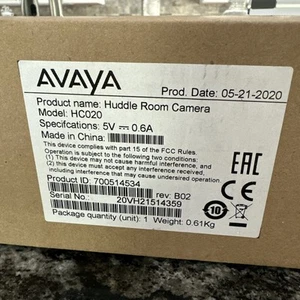 Factory SEALED  New Avaya HC020 Huddle Room Camera 4K  W/Remote[700514534] - Afbeelding 1 van 5
