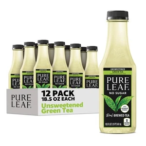 Pure Leaf Iced Tea, Unsweetened Green Tea, Real Brewed Tea, 0 Calories, 18.5 ... - Picture 1 of 6