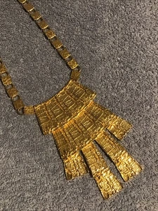 Vintage Pendant Necklace Huge Articulated Asymmetrical Runway Statement WOW - Picture 1 of 11