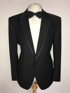 M&S Autograph - BLACK WOOL Dinner SUIT - 46 Short - W40 L29 - GORGEOUS TUXEDO - Bild 1 von 12
