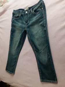 Seven7 Jeans Women's Sz 14 Blue Capri Denim Jeans - Picture 1 of 4