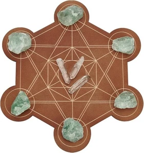 FINGERINSPIRE Wooden Crystal Grid Board 10inches Diameter Hexagon - Picture 1 of 6