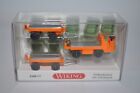 Wiking 1160 02 Vintage Elektrokart w/2 Trailers & 10 Crates (Orange) -NEW w/BOX