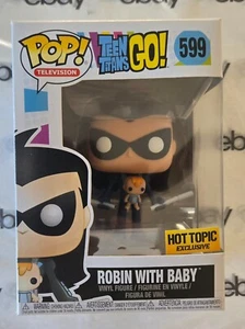 Funko Pop! Teen Titans Go Robin with Baby #599 Hot Topic Exclusive Brand New! - Picture 1 of 6